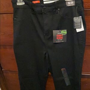 Black curvy hi rise stretchy skinny jeans